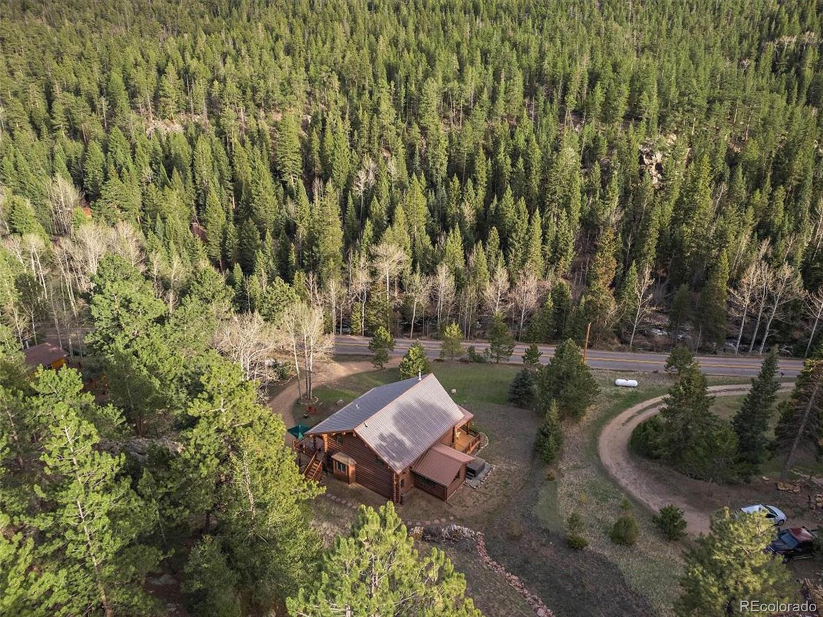 3602 Riverside Drive Lyons, CO 80540 - Photo 40 of 40 an aerial view of a house with a yard