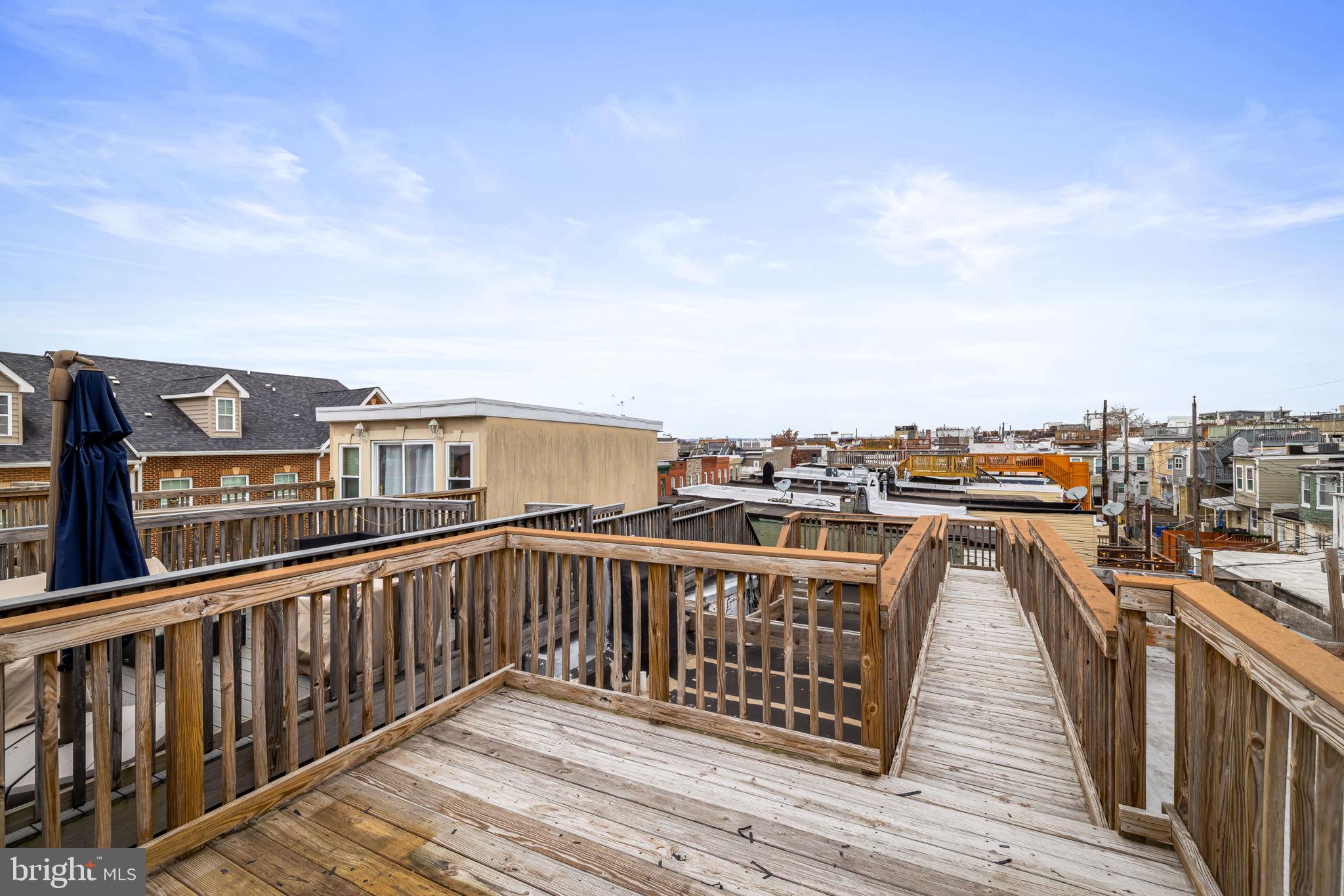 3116 Hudson Street Baltimore, MD 21224 - Photo 36 of 39 a view of a balcony with wooden floor and city view