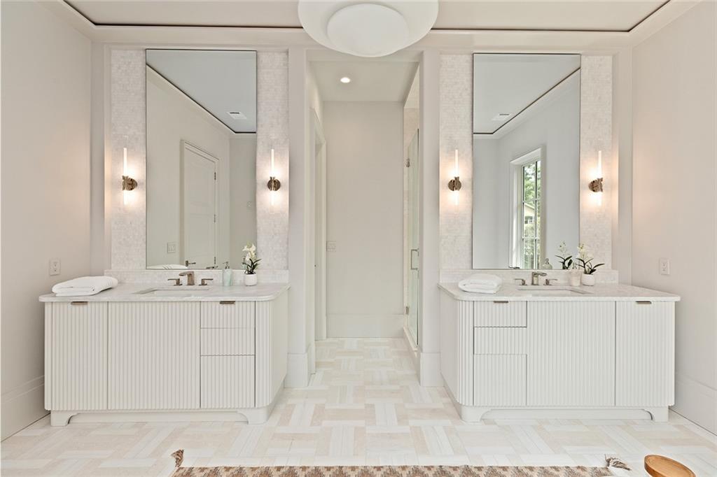 27 Maddox Drive Northeast Atlanta, GA 30309 - Photo 36 of 60 a bathroom with a double vanity sink mirror and