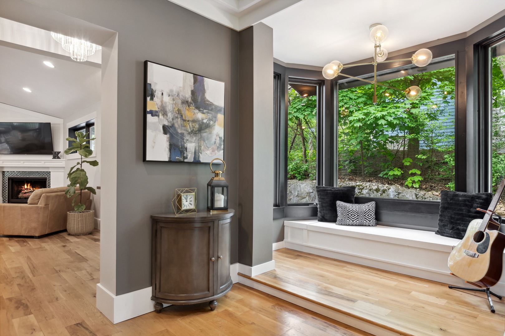 112 Beachway Drive Fox River Grove, IL 60021 - Photo 13 of 37 a living room with furniture and large windows