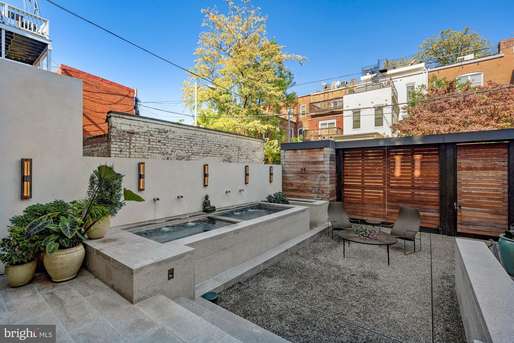 1711 S Street Northwest Washington, DC 20009 - Photo 14 of 50 Exquisite Rear Terrace +hot & cold Pools+dogwash