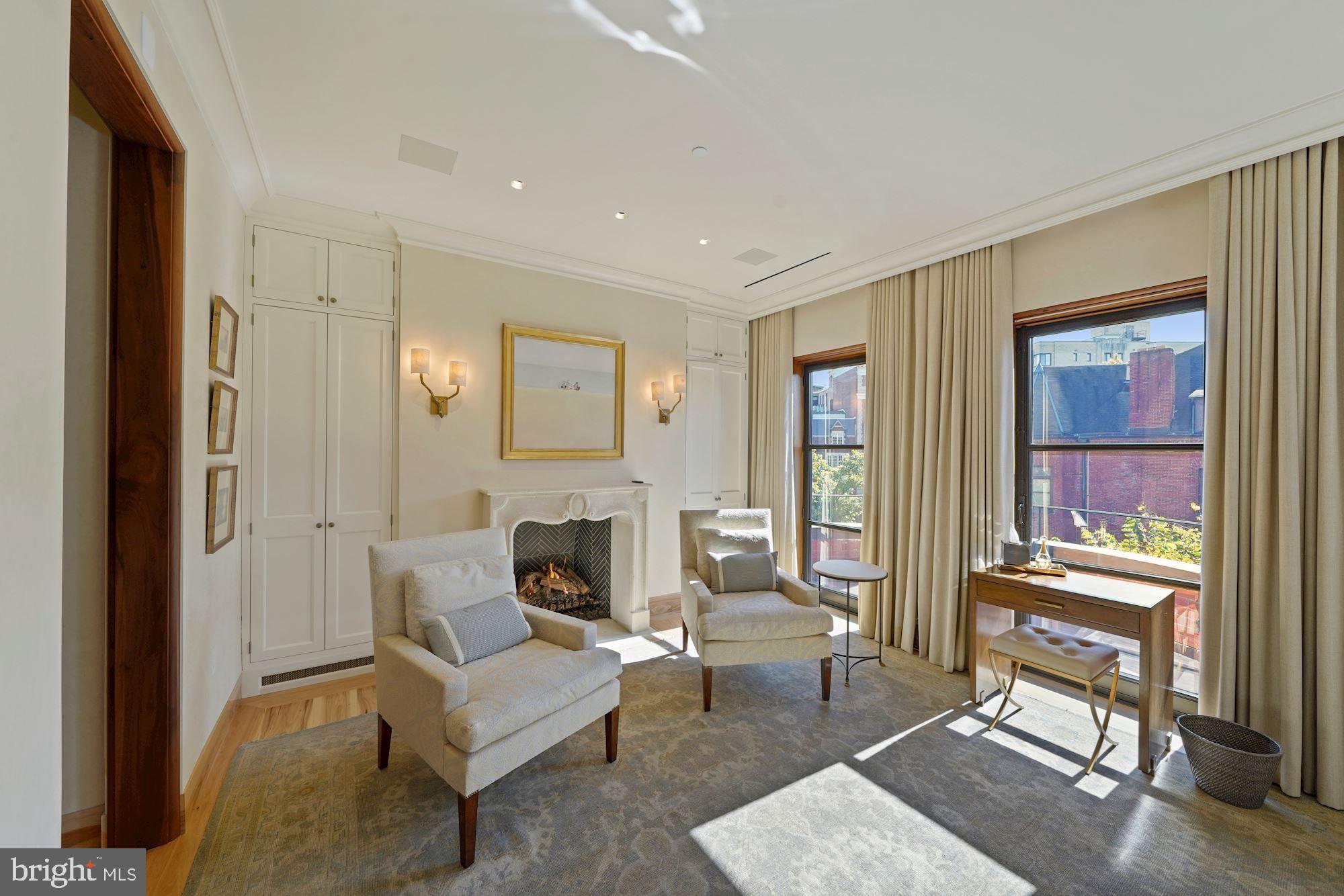1711 S Street Northwest Washington, DC 20009 - Photo 29 of 50 Master Bedroom w/Fireplace and Balconette