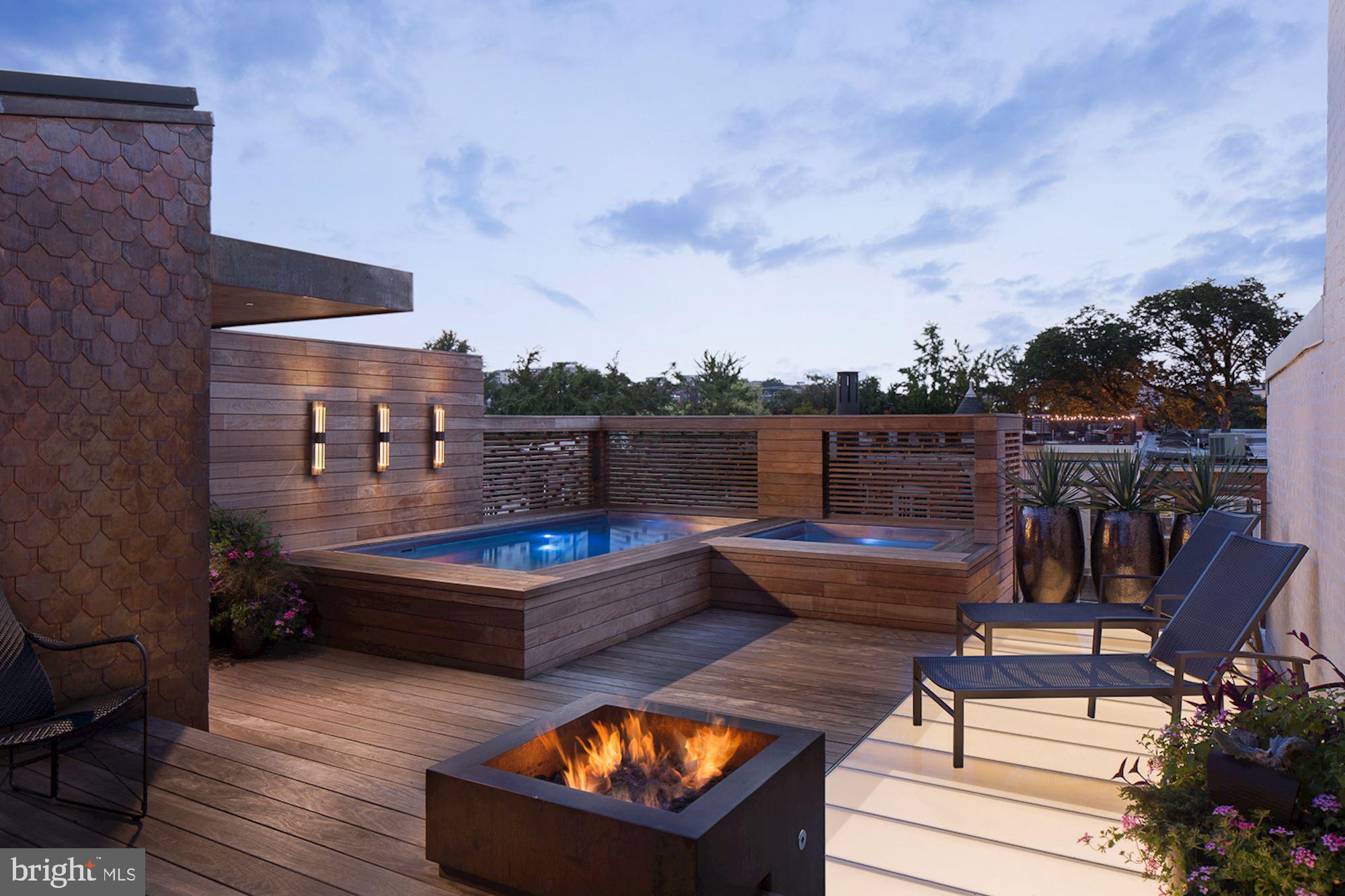 1711 S Street Northwest Washington, DC 20009 - Photo 40 of 50 Night Exposure with Fire Pit