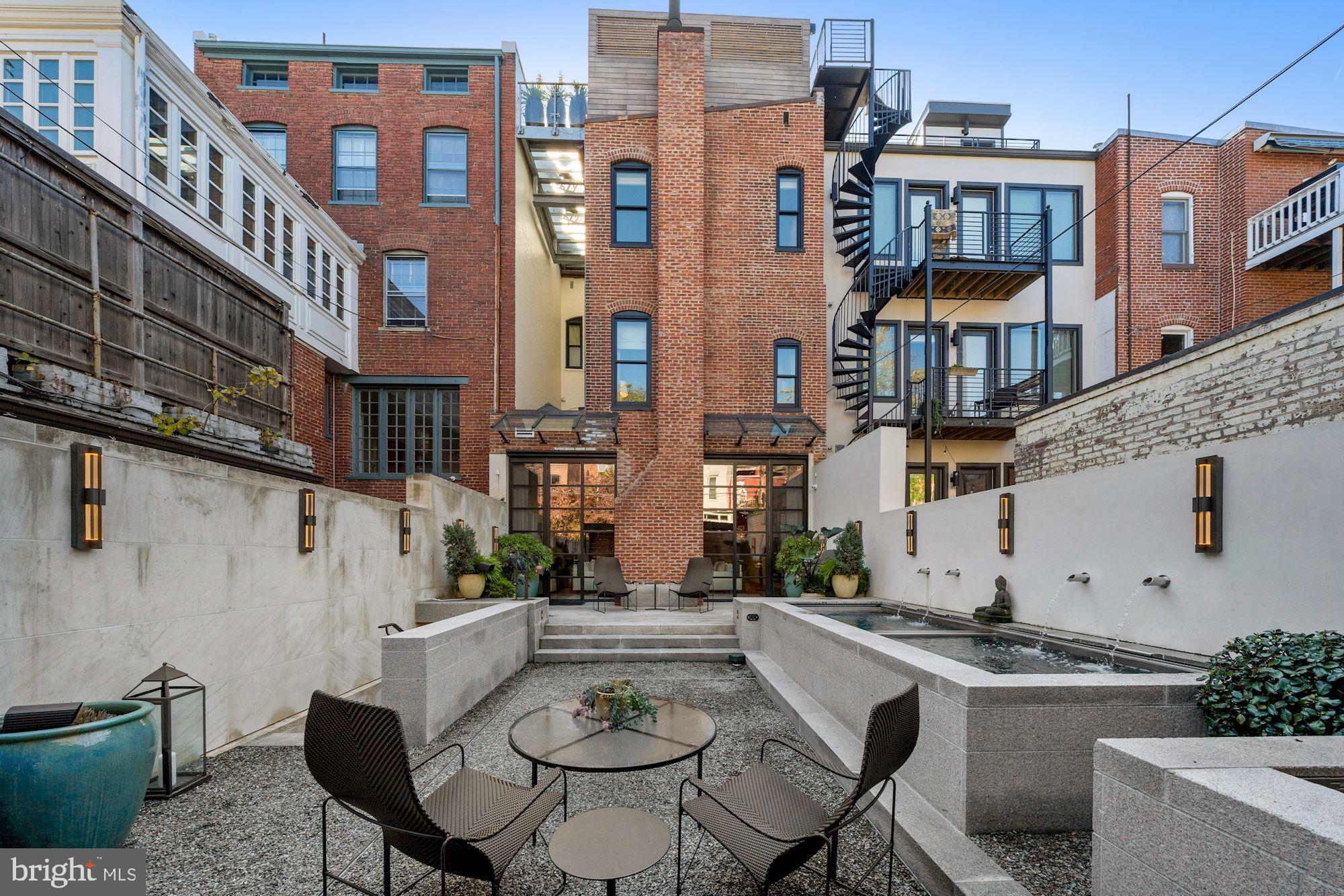 1711 S Street Northwest Washington, DC 20009 - Photo 48 of 50 Rear Terrace/Facade and Pools
