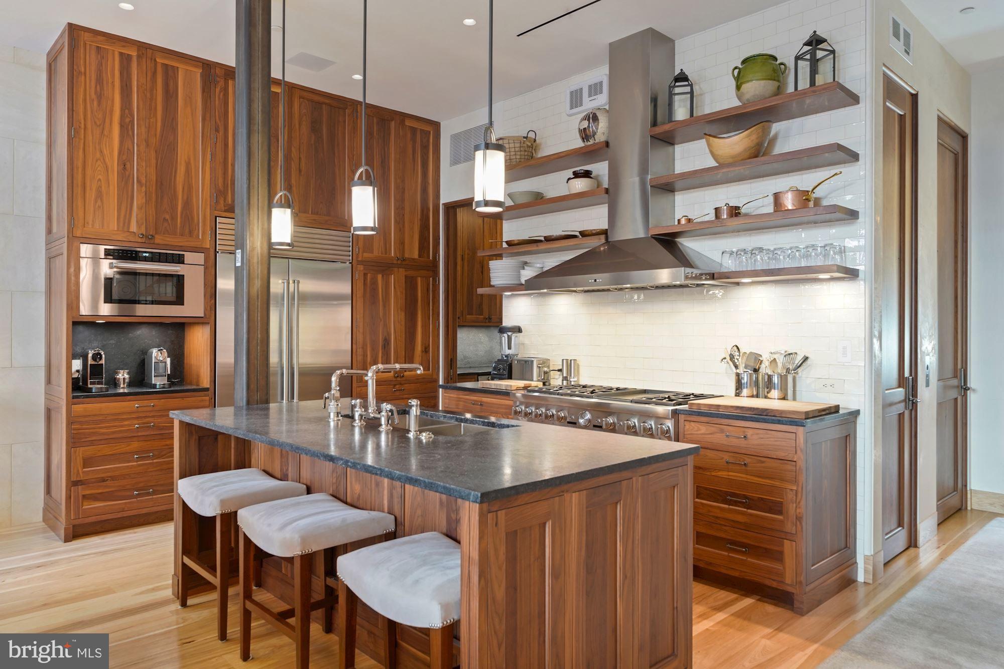 1711 S Street Northwest Washington, DC 20009 - Photo 8 of 50 Chef's Kitchen w/custom Walnut Cabinetry+Pantry