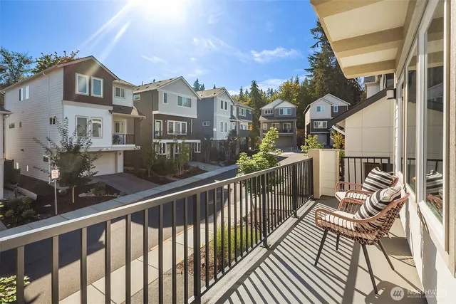a view of a city from a balcony
