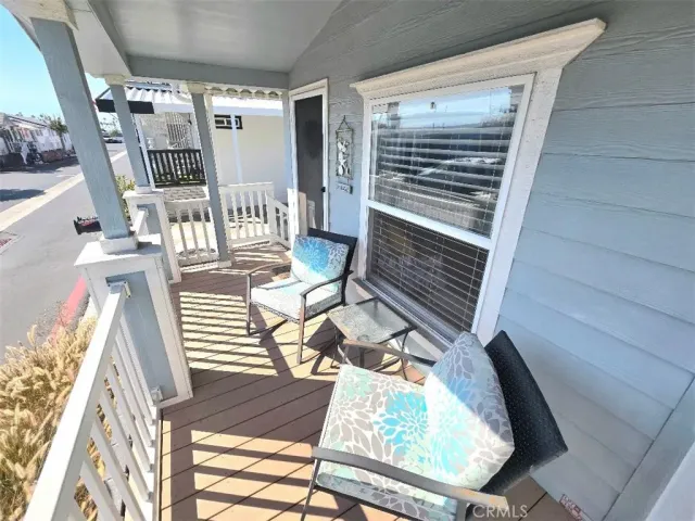 a view of deck with furniture