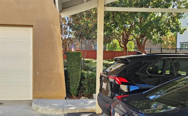 a car parked in front of a building