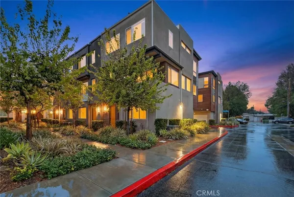 a view of a building with garden