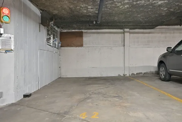 a view of parking garage