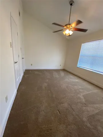 an empty room with closet