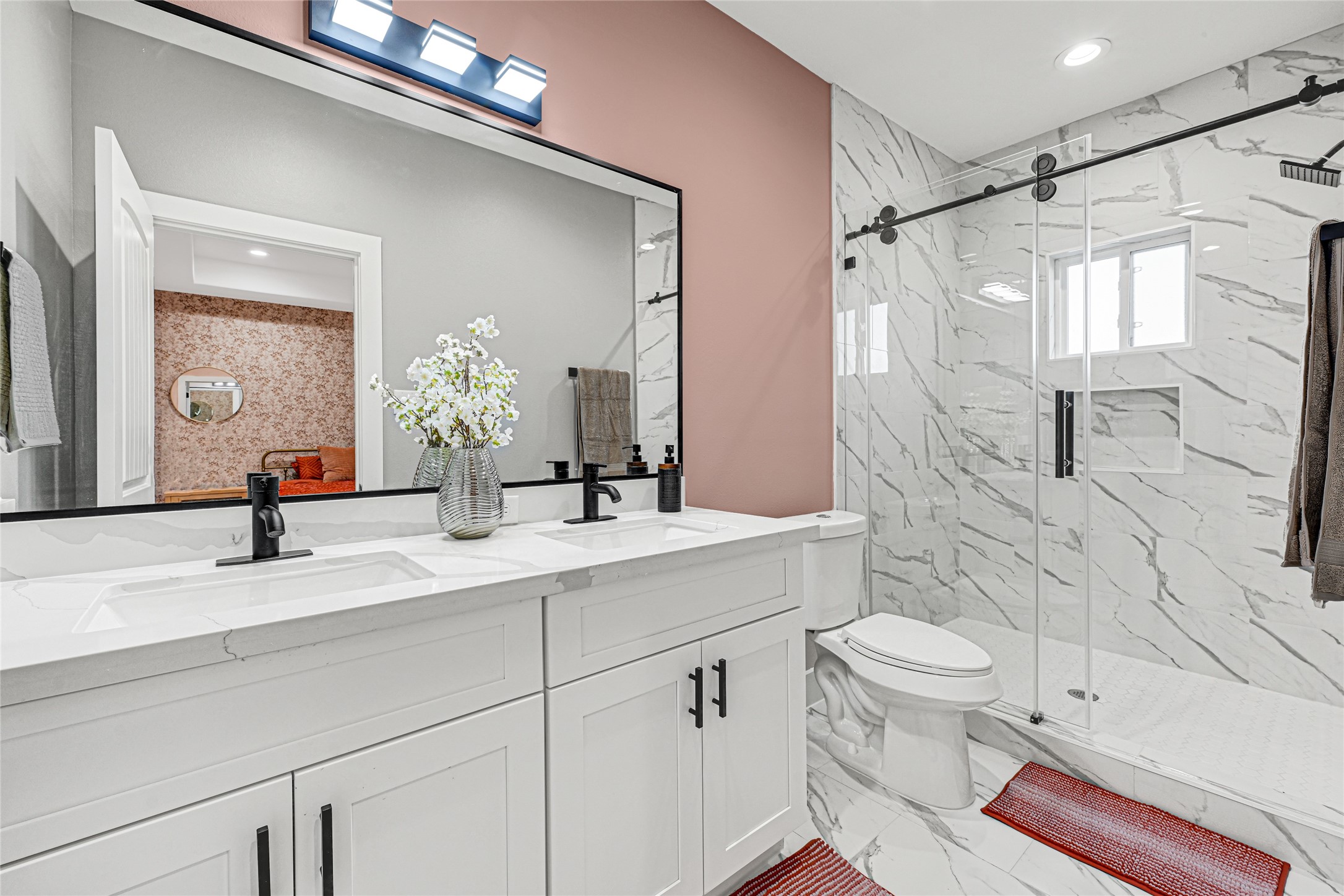 3845 Lydia Street Houston, TX 77021 - Photo 16 of 45 a bathroom with a sink a toilet and shower
