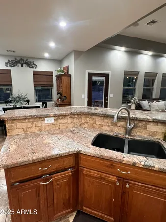 a view of a kitchen counter top space