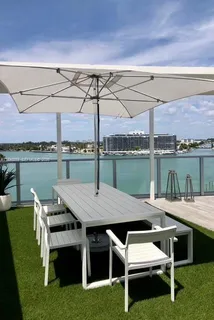 a kitchen with stainless steel appliances a counter space