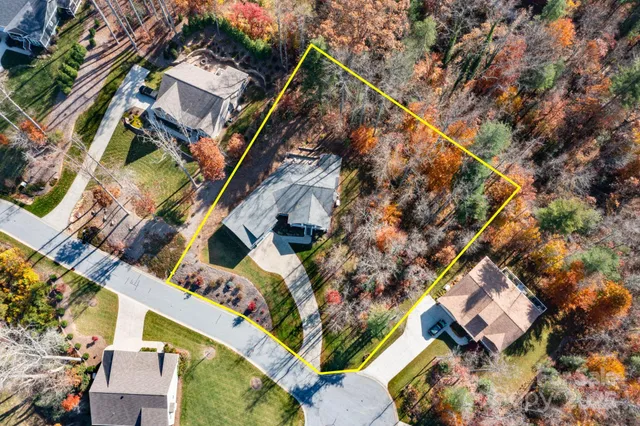 an aerial view of a house