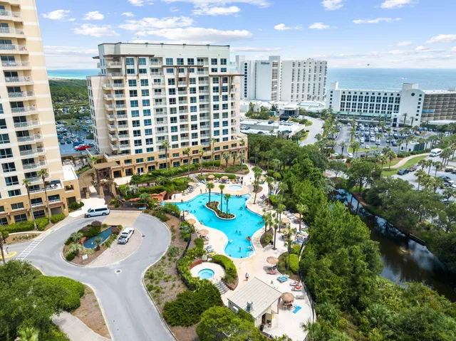 a city view with tall buildings