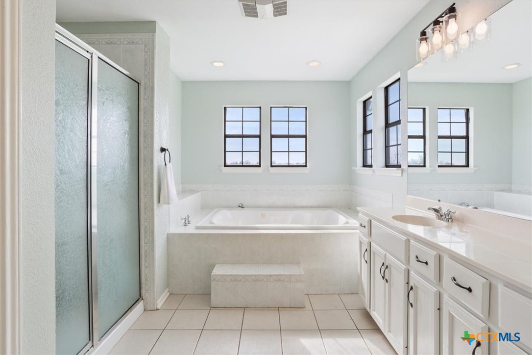 8600 Five Wells Road Rogers, TX 76569 - Photo 21 of 47 a bathroom with a tub sink and a window