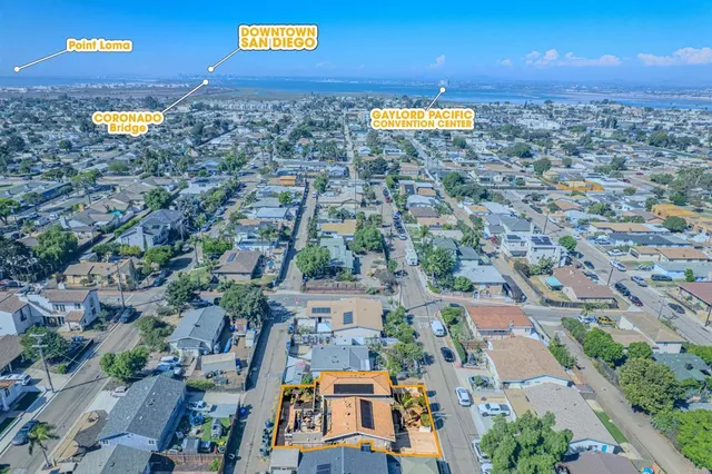 an aerial view of a city