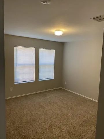 a view of a small space with a window