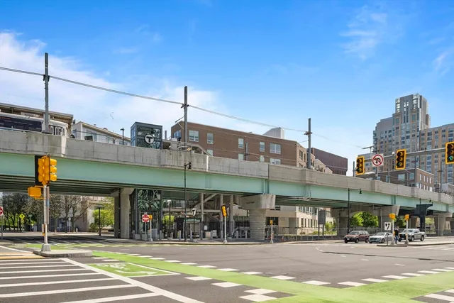 a view of a city & building