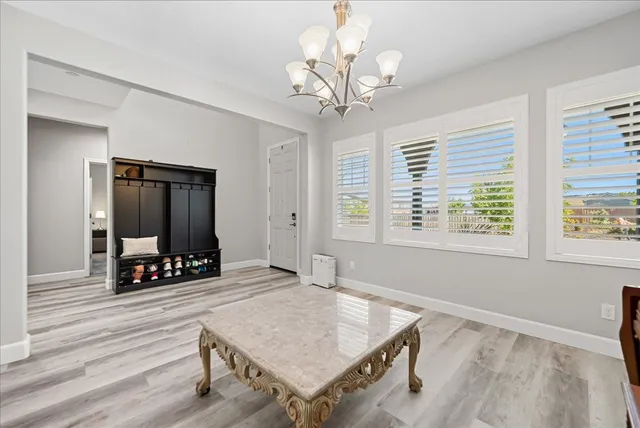 a living room with furniture