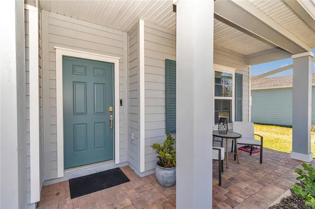 a view of a entryway door front of house