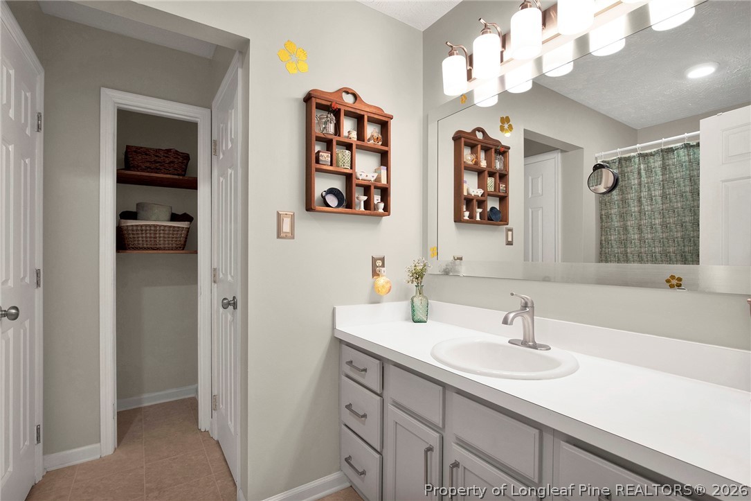 4425 Bishamon Street Hope Mills, NC 28348 - Photo 20 of 39 a bathroom with a sink a vanity and a mirror