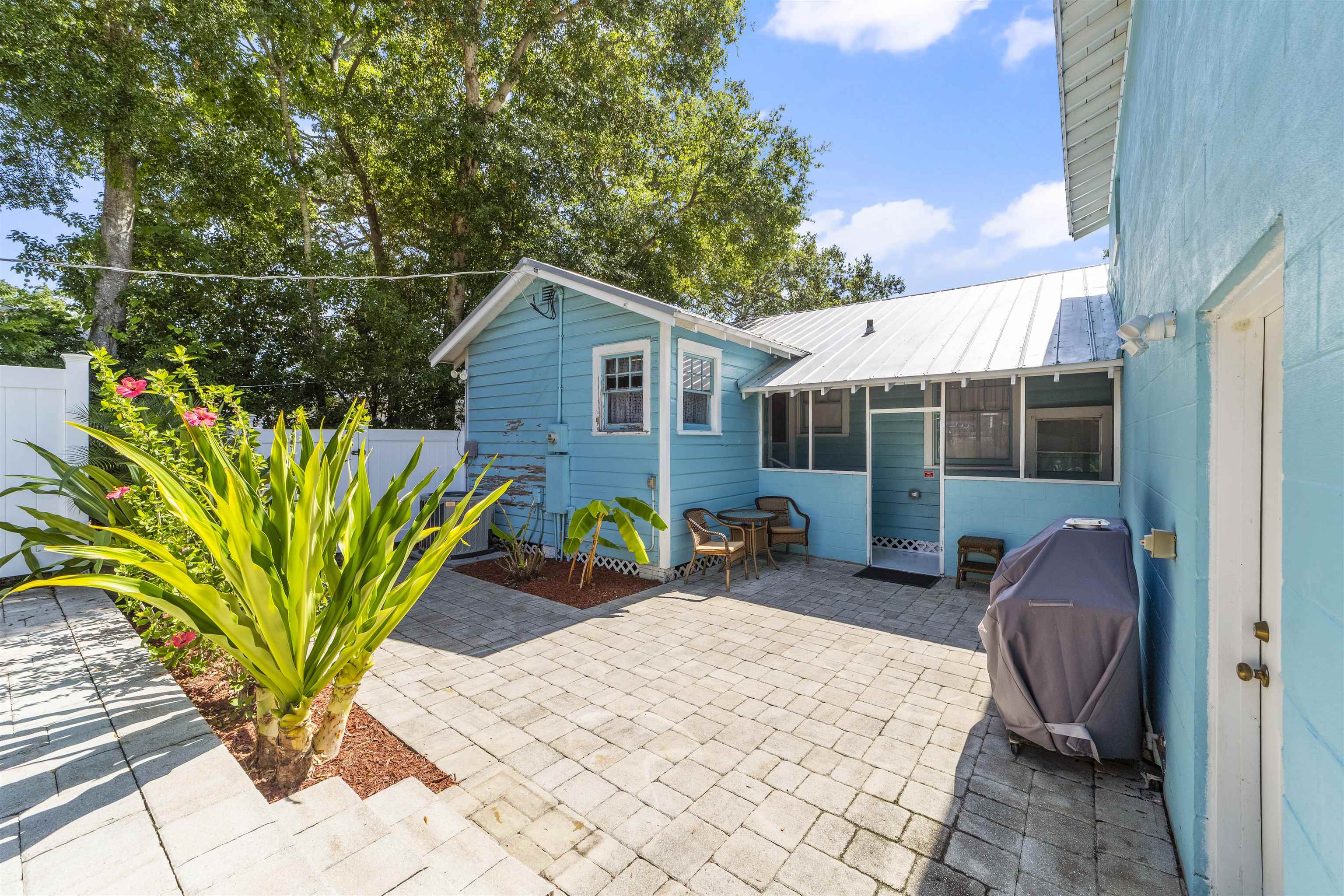 26 Rio Vista Drive St. Augustine, FL 32084 - Photo 75 of 91 a view of a backyard with plants and a patio