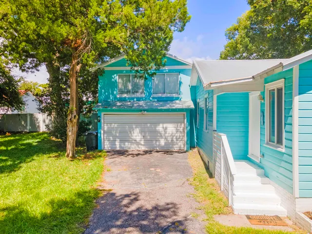 a view of a lake with a big yard