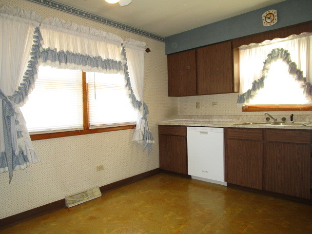 18542 Bock Road Lansing, IL 60438 - Photo 7 of 30 a kitchen with a sink window and cabinets