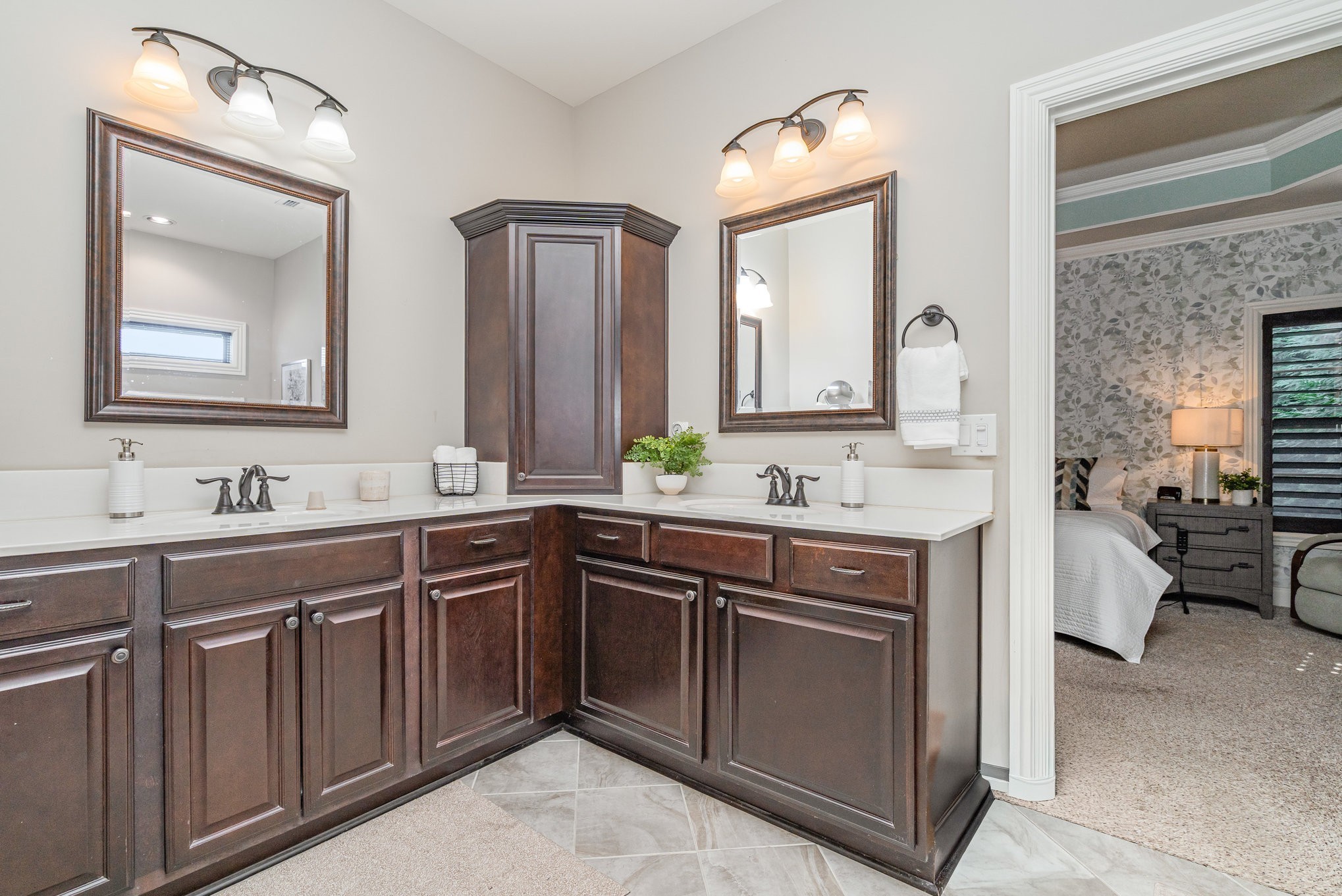 5227 Starnes Drive Murfreesboro, TN 37128 - Photo 10 of 27 a spacious bathroom with a double vanity sink and a mirror