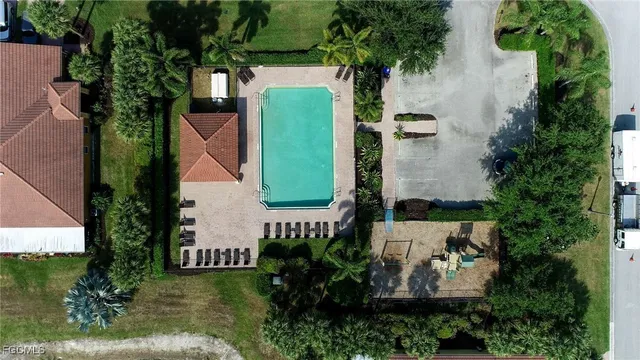 an aerial view of a house
