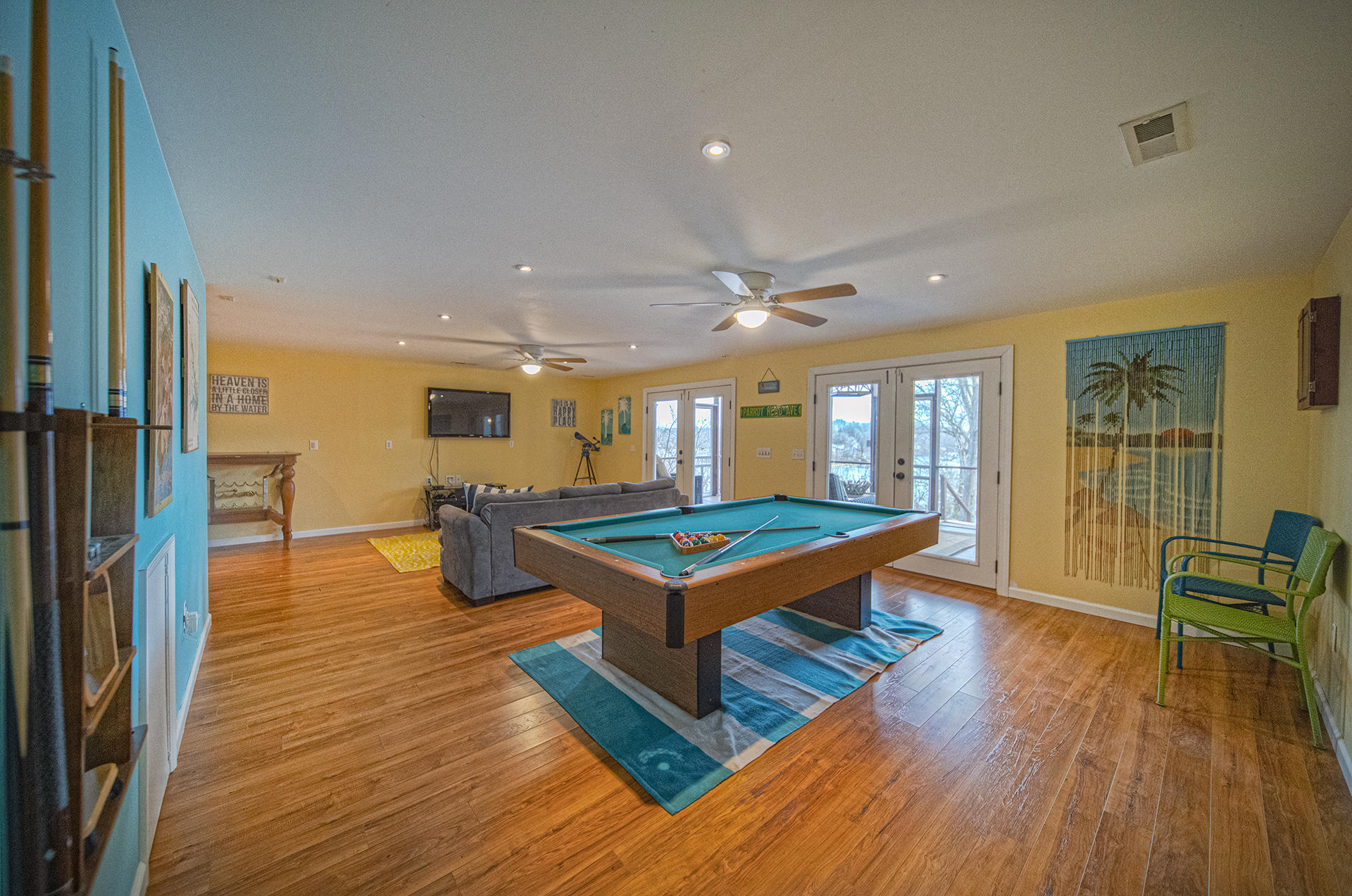 6136 Horseshoe Bend Road Goodview, VA 24095 - Photo 20 of 35 a room with pool table and wooden floor