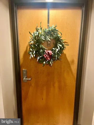 a view of a glass door