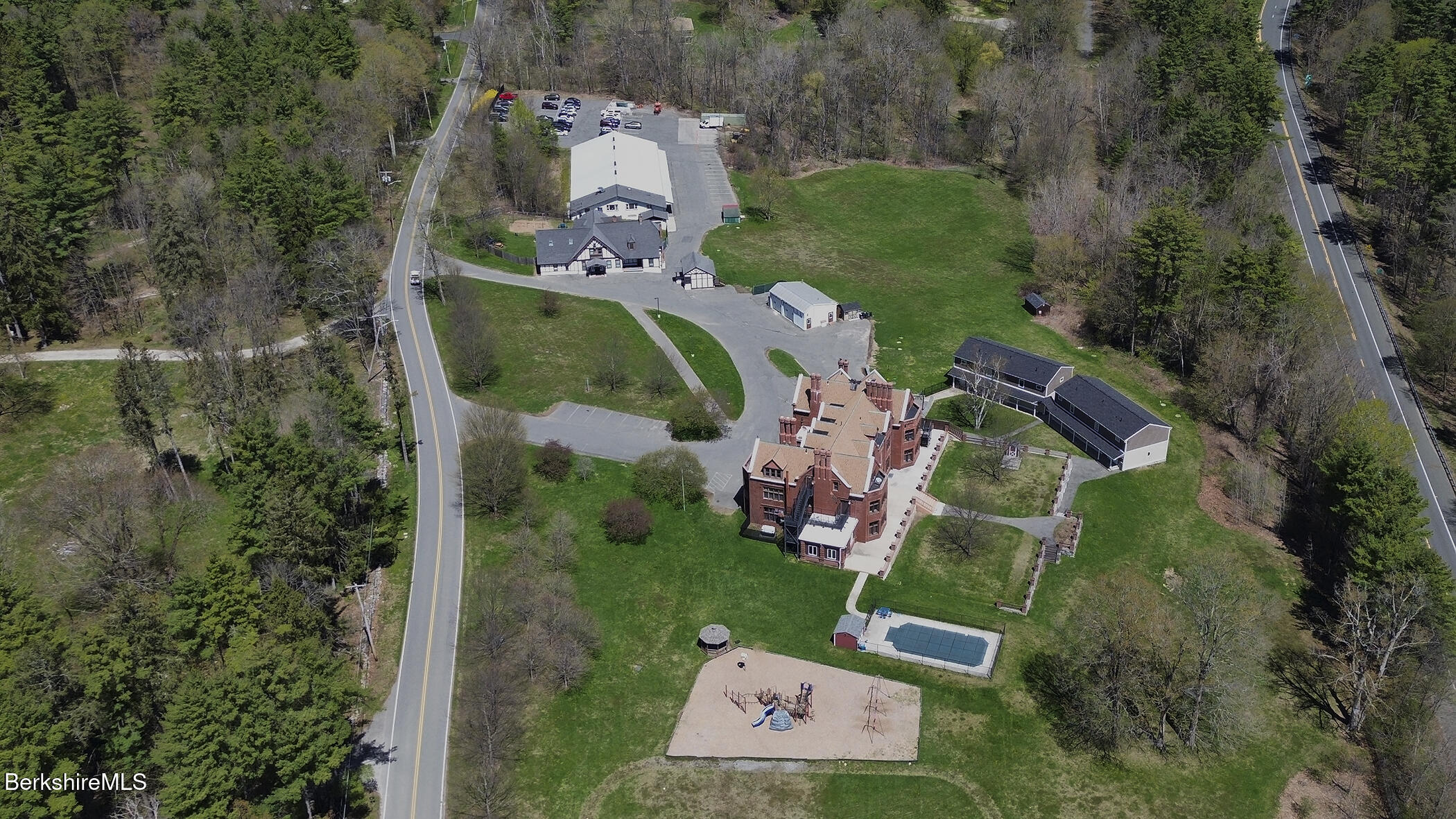 349 Old Stockbridge Road Lenox, MA 01240 - Photo 52 of 54 Overlee - Aerial from South