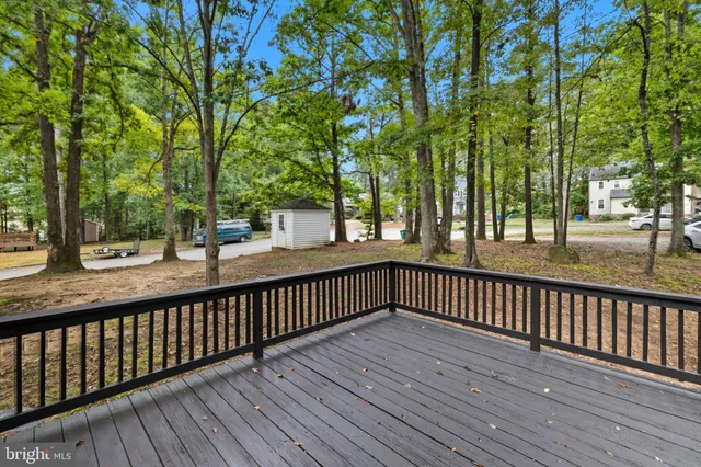 a view of a wooden deck