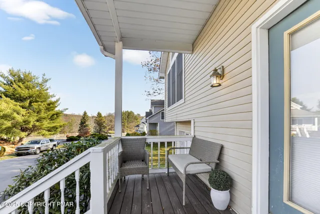 a view of a patio on the roof deck