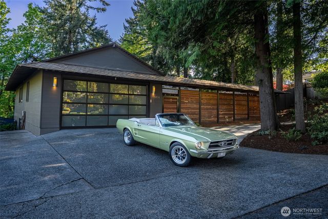 a car parked in front of a house
