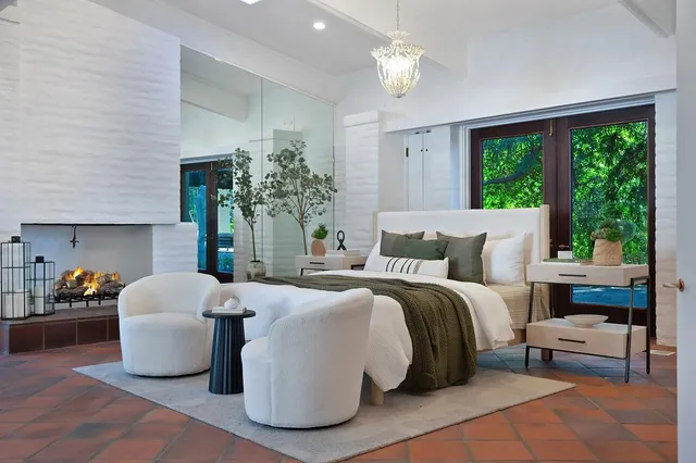 a house with trees in front of it