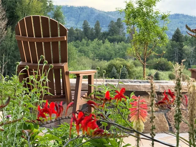 an outdoor space with patio