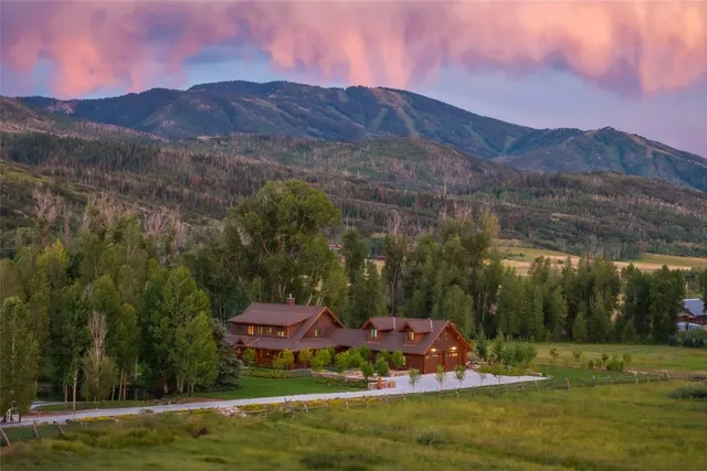 a view of a lush green hillside and houses
