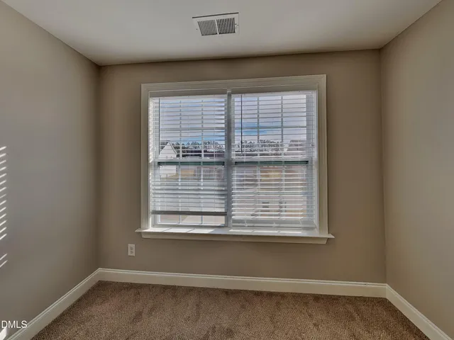 a view of a small space with a window