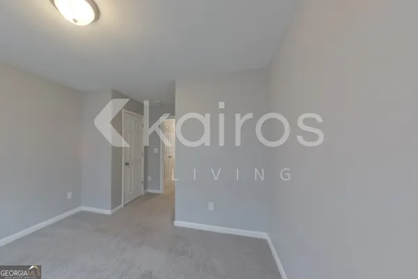 a view of a room with racks on the wall