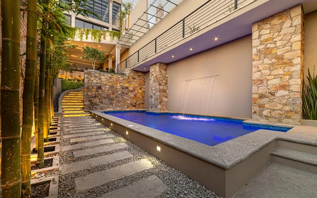 a view of an outdoor space with seating area