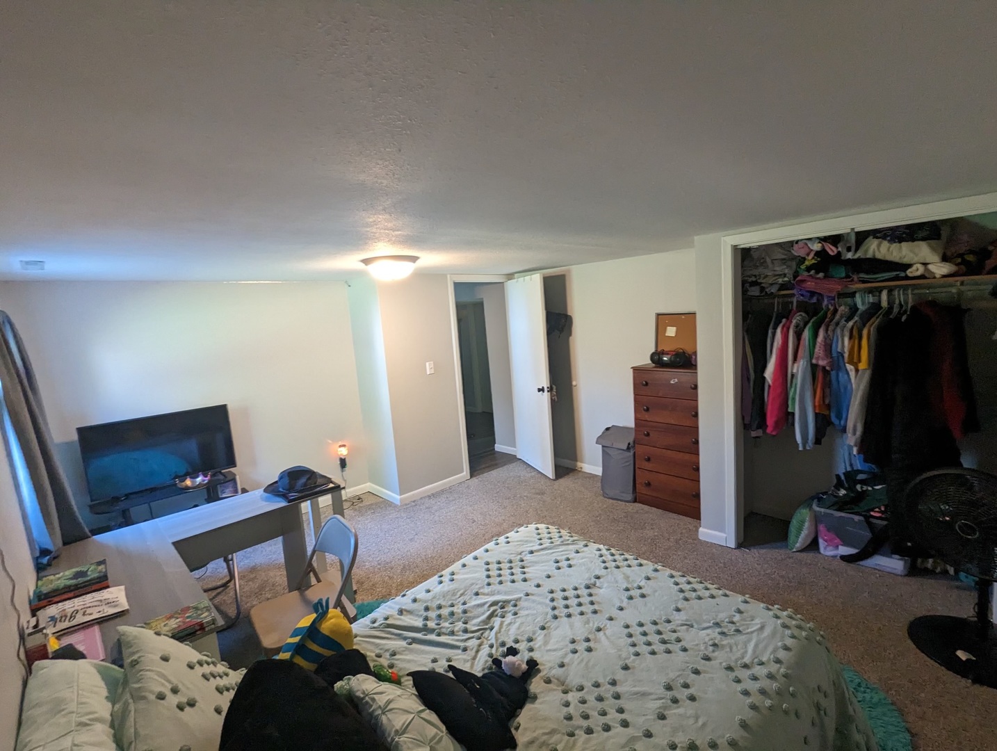 402 East South Mahomet Road Mahomet, IL 61853 - Photo 18 of 21 a bedroom with a bed and a television