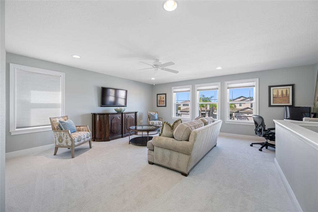 19709 Long Lake Ranch Boulevard Lutz, FL 33558 - Photo 25 of 59 a living room with furniture and a wooden floor