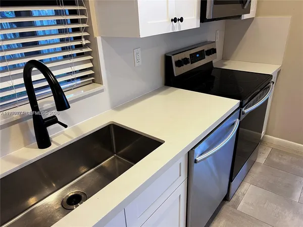 a close view of kitchen appliances