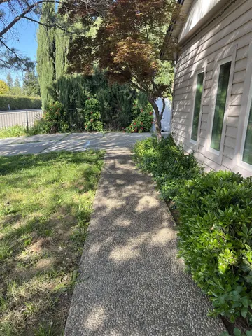 a view of a balcony with an outdoor space
