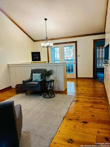 a living room with furniture