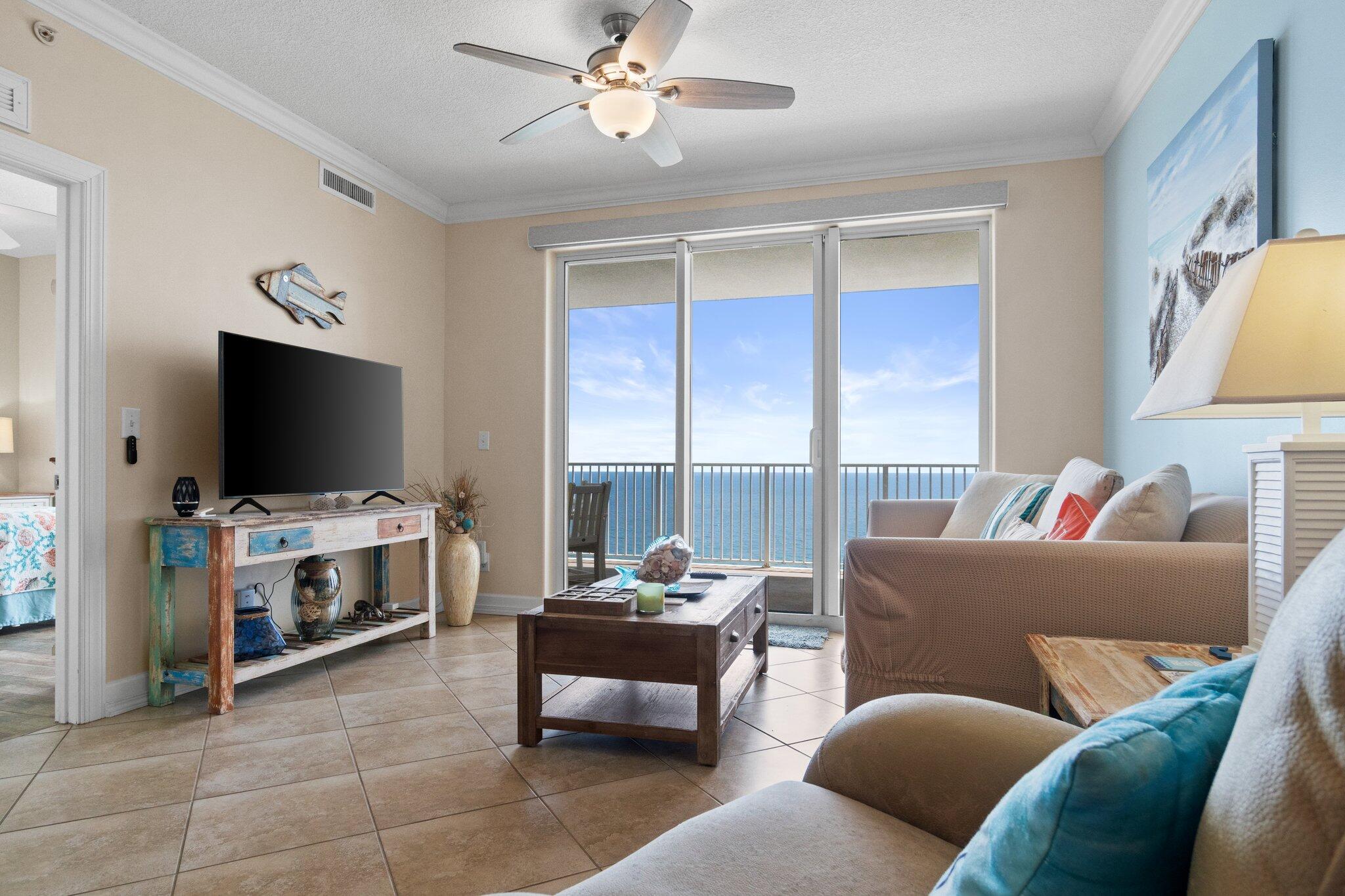 17643 Front Beach Road, Unit 1905 Panama City Beach, FL 32413 - Photo 22 of 50 Even the TV is great!